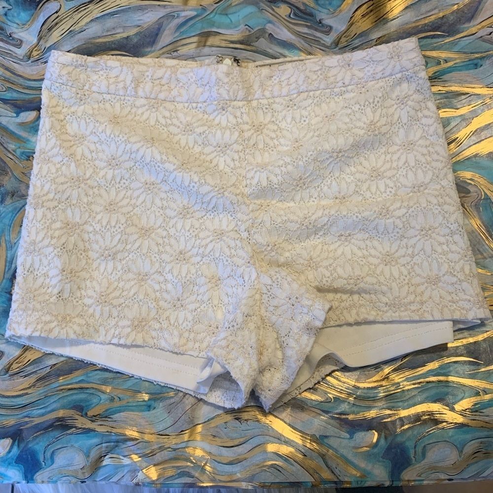 Free People Lace Overlay High Waist Shorts…